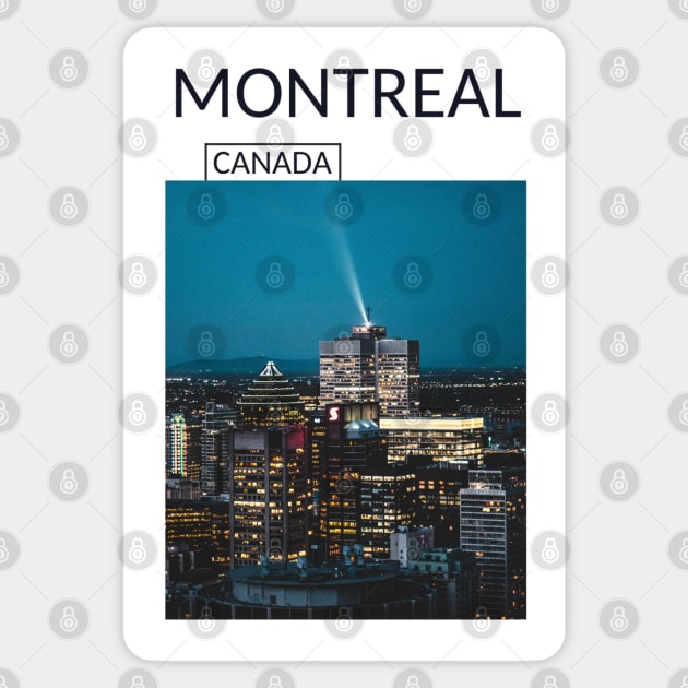 Montreal Quebec Canada Cityscape Skyline Gift for Canadian Canada Day Present Souvenir T-shirt Hoodie Apparel Mug Notebook Tote Pillow Sticker Magnet Sticker by Mr. Travel Joy